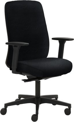 Mayer Sitzmöbel Drehstuhl 2229 in Schwarz mit Leder und Armlehnen, B: 70 cm, H: 63 cm - Bild 1