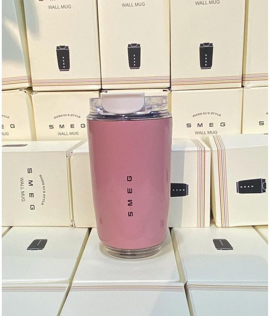 Smeg Edelstahl Vakuum-Reisebecher auslaufsicher und isoliert, Pink, 240 ml - Bild 1