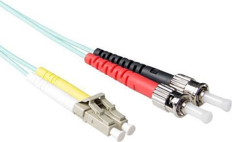 ACT LSZH Multimode OM3 Glasfaser-Patchkabel Duplex mit LC und ST Steckern, Länge: 7 m, Farbe: Blau/Mehrfarbig - Bild 1