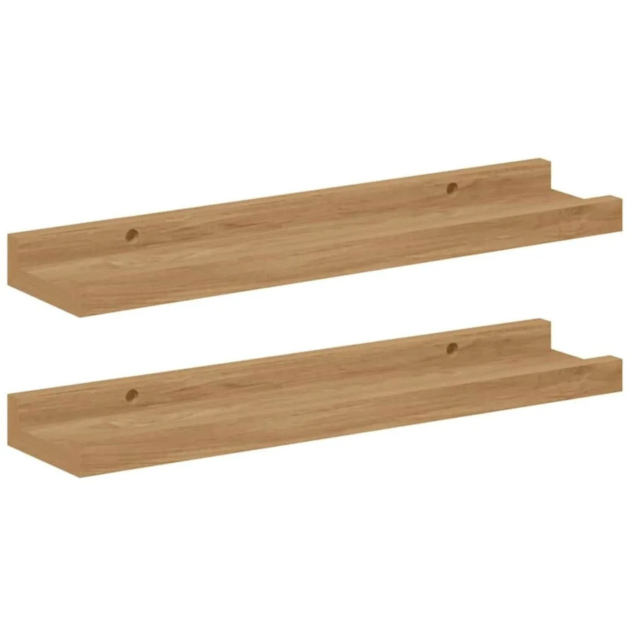 vidaXL Wandregal Set aus Holzwerkstoff in Braun, 2 Stück, B: 40 cm, H: 9 cm, T: 3 cm - Bild 2