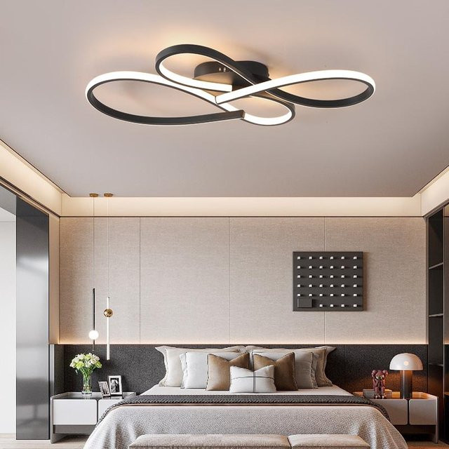 Moderne LED Deckenleuchte Yuda Lighting Kronleuchter aus Metall und Kristall in Schwarz, Durchmesser: 60 cm - Bild 1