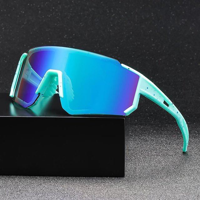 DSD1 Sonnenbrille, Herren, Vollrand, Kunststoff, grün, turquoise, Wrap - Bild 1