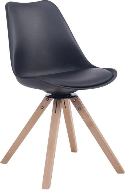 CLP Besucherstuhl Troyes Drehbar Kunstleder Square Schwarz/Natura B/T/H: 56 x 48 x 84 cm - Bild 1