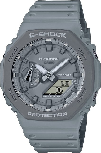 Casio G-Shock Armbanduhr, Quarz, Analog-Digital, Kunststoff, Grau, Herren, 45 mm, 20 ATM - Bild 1