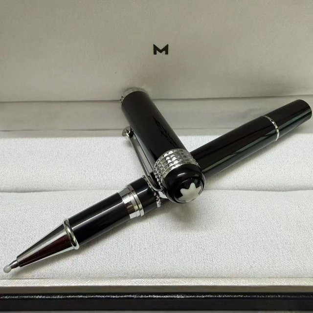 M 2026 Business Füllfederhalter und Rollerball-Stift mit Diamantschliff in Schwarz-Silber aus Metall - Bild 1