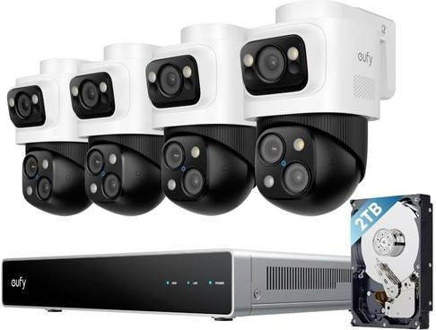 eufy PoE Sicherheitssystem S4 Max mit NVR und 4 Kameras, kabelgebundenes LAN IP-Netzwerk-Set, Weiß - Bild 2