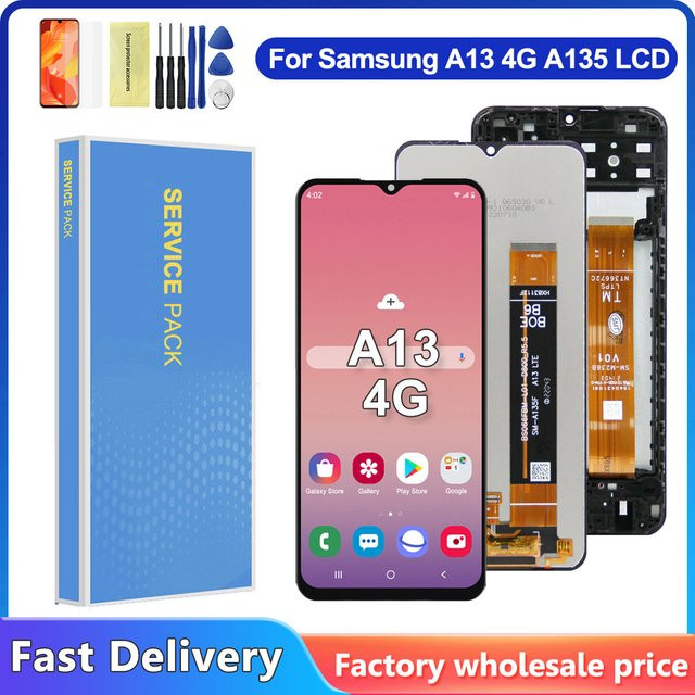 Samsung A13 4G LCD Display mit Touchscreen Digitizer und Rahmen in Schwarz für Modelle A135F A135U A135U1 - Bild 1