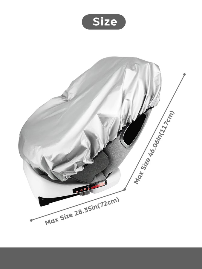 Universeller Baby Auto Sitz Sonnenschutz in Silber zum Schutz vor UV-Strahlung und Hitze - Bild 6