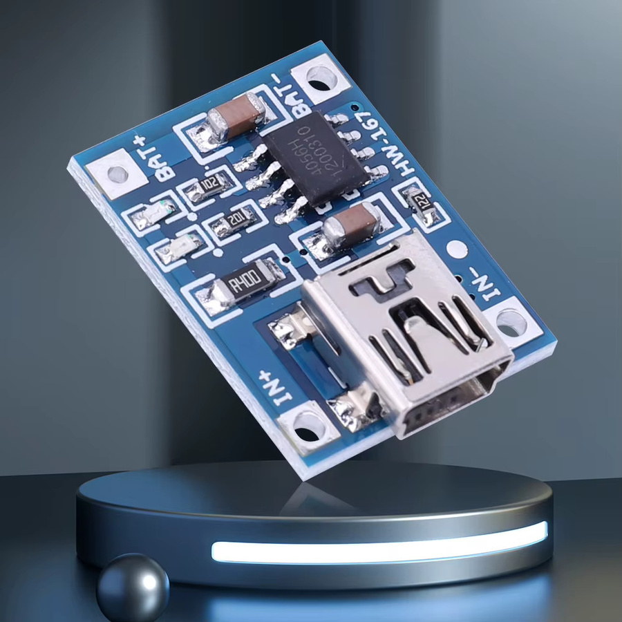 ALLOYSEED TP4056 Mini-USB Lithium-Batterie-Lademodul 5V 1A in Blau - Bild 2