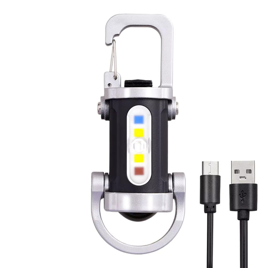 Wiederaufladbare Mini-Schlüsselanhänger-Taschenlampe mit Haken und wasserdichtem Gehäuse für Notfälle und Camping - Bild 6