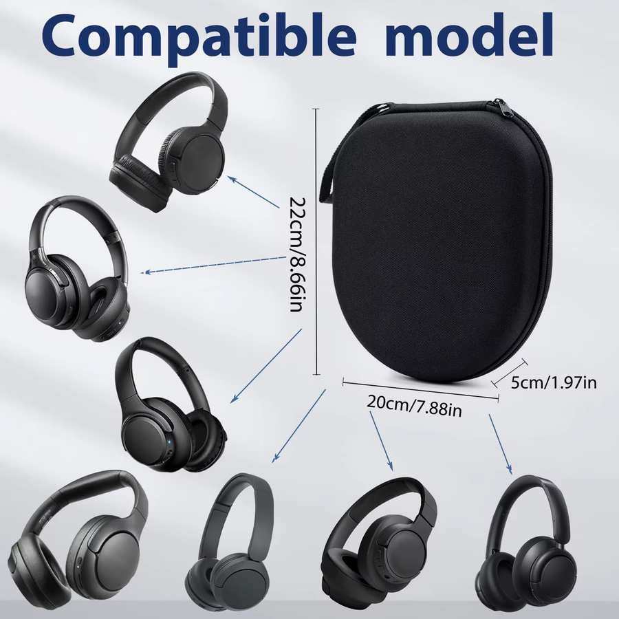 Schutzhülle ZRGAE für JBL Tune 510BT 520BT 720BT 770NC 660NC 670NC und Sony WH-CH720N WH-CH520 Kopfhörer, Schwarz - Bild 2