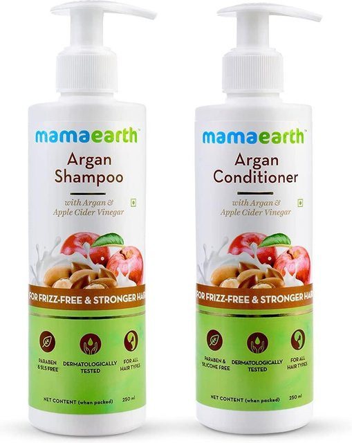 Mamaearth Argan Shampoo und Spülung Kombipackung, 2x 250 ml, trockenes Haar - Bild 1