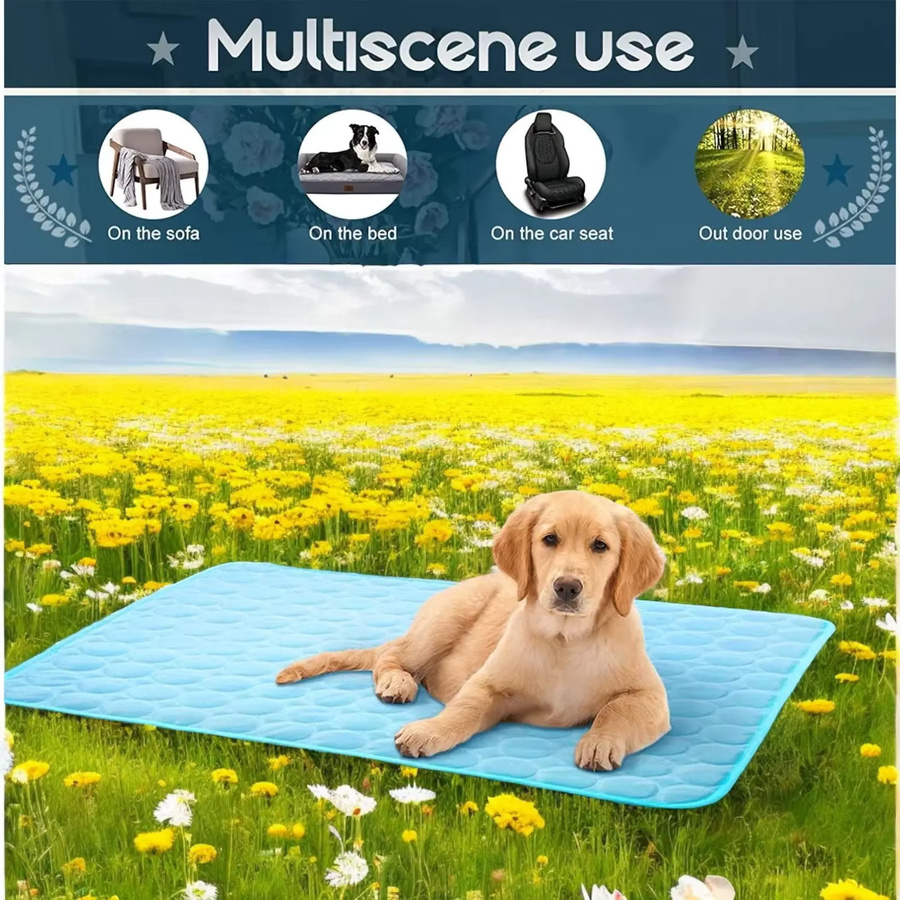 NOMOR Hunde-Kühlmatte in Blau, atmungsaktive selbstkühlende Decke für Hunde und Katzen - Bild 2