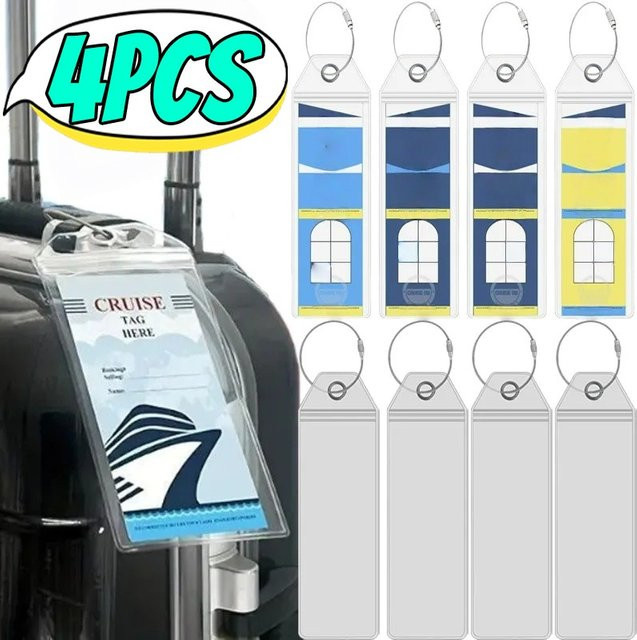Wasserdichter Gepäckanhänger-Halter aus dickem PVC-Kunststoff in Transparent für Flugreisen und Taschen-DIY-Zubehör - Bild 1