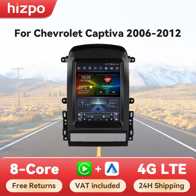 Hizpo Android 13 Autoradio mit Carplay und GPS im Tesla Stil für Chevrolet Captiva Sport 2006-2012, 9,7 Zoll, Schwarz - Bild 1