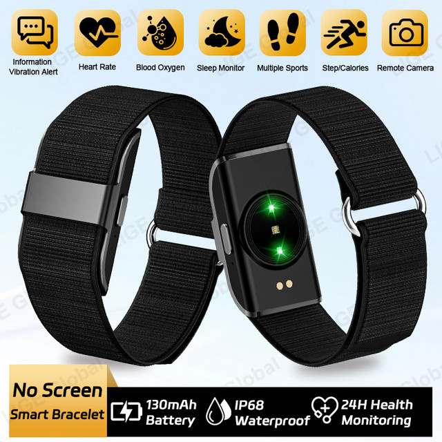 LIGE Smart-Armband Schwarz IP68 Wasserdicht mit Schrittzähler und Gesundheitsmonitor - Bild 1