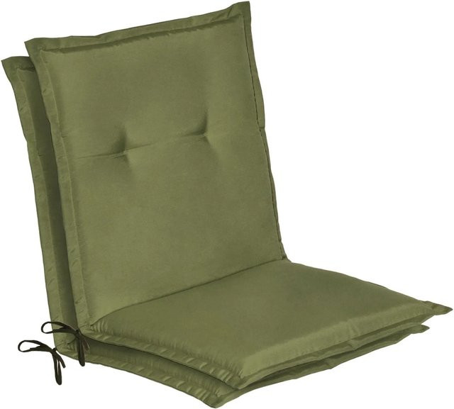 Beautissu 2er Set Niedriglehner Auflage Gartenstuhl Loft in Olivegrün B/B/H: 100 x 50 x 6 cm - Bild 1