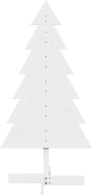 vidaXL Weihnachtsbaum aus Massivholz Kiefer in Weiß, Höhe: 120 cm - Bild 1