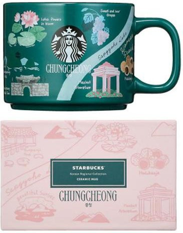 Starbucks Korea City Edition Tasse Chungcheong aus Keramik, Grün, 355 ml - Bild 1