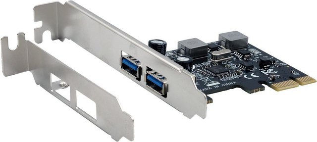 EXSYS USB 3.2 Gen 1 PCIe Erweiterungskarte mit 2 USB-A Ports, 3A, Schwarz (EX-11192) - Bild 1