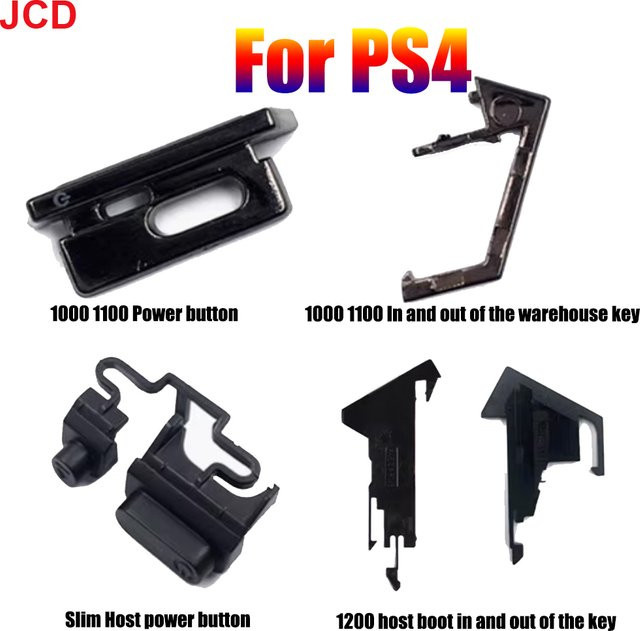 JCD Power-Taste und Disk-Drive-Auswurftaste für PS4 1000, 1100, 1200 und Slim in Schwarz - Bild 1