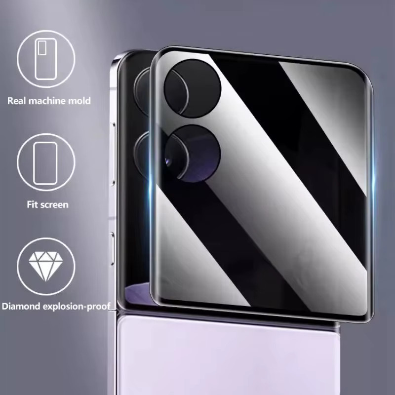 Privatsphäre 3D gebogener 9H gehärteter Glasschutz mit Anti-Peeping-Funktion für Xiaomi Mix Flip 2 Flip 5G, transparente Vollabdeckung und Anti-Kratz-Schutz - Bild 5