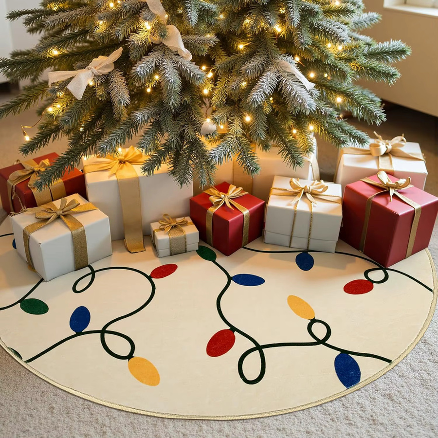 VIKAMA Runder Kristall-Samt-Teppich in Multicolour, minimalistische Bodenmatte für Wohnzimmer und Schlafzimmer, rutschfest und schmutzabweisend, Durchmesser: 80 cm - Bild 6