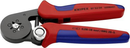 Knipex Selbsteinstellende Crimpzange 97 53 04 für Aderendhülsen mit Seiteneinführung, rot/blau - Bild 1