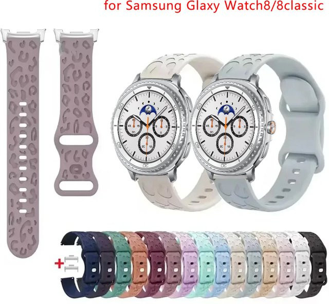 yunfook Uhrenarmband Silikon, Leopardenmuster, Samsung Galaxy Watch 8 Classic - Bild 1
