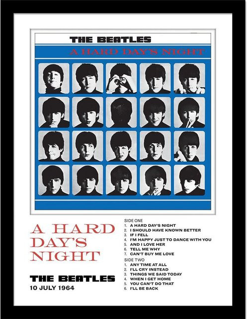 Gerahmter Druck The Beatles A Hard Day's Night, Multicolor, B: 40 cm, H: 30 cm - Bild 1