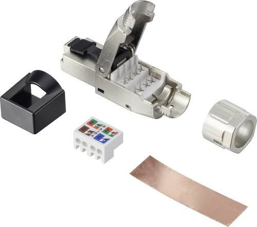 Renkforce CAT 8.1 RJ 45-Feldkonfektionsstecker RF-4495306 Ethernet LAN Stecker 8P8C in Silber - Bild 1