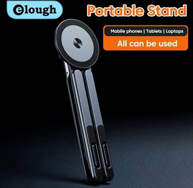Elough 3-in-1 Laptop-Tablet-Halterung aus Aluminiumlegierung mit magnetischem Telefonhalter in Grau, multifunktional und tragbar, X-Typ - Bild 1