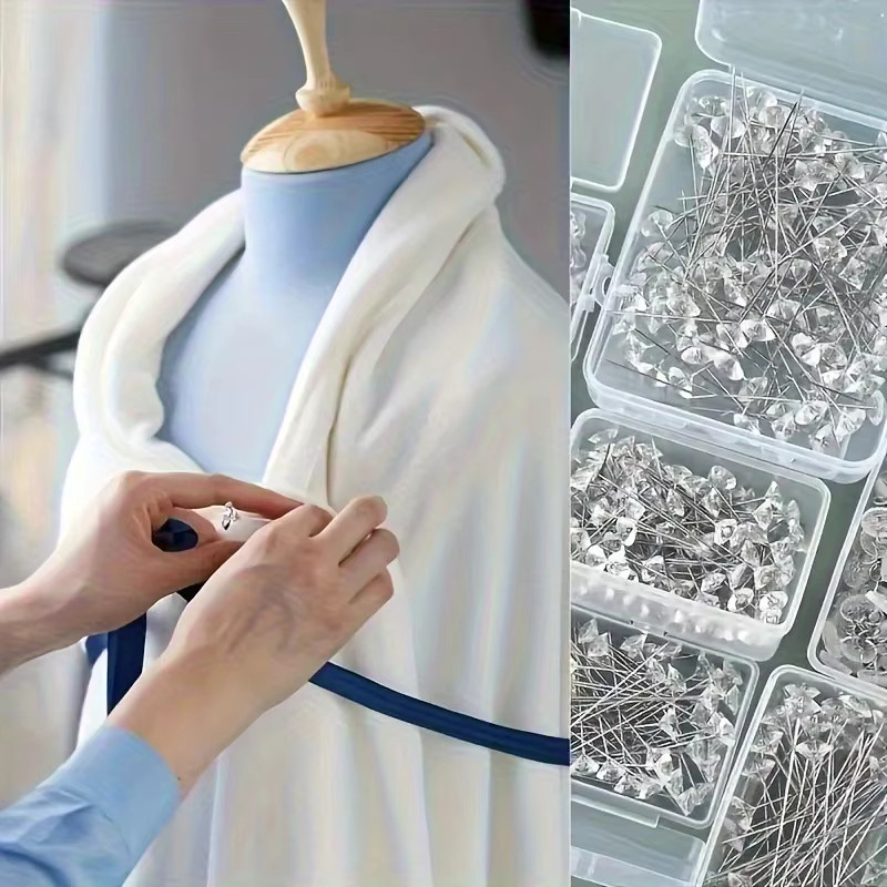 100 Stück Transparente Diamantnadeln aus Metall, 8 cm, für Corsage-Bouquets und Hochzeits-Handgelenkblumen-Dekoration, Bastelzubehör - Bild 3