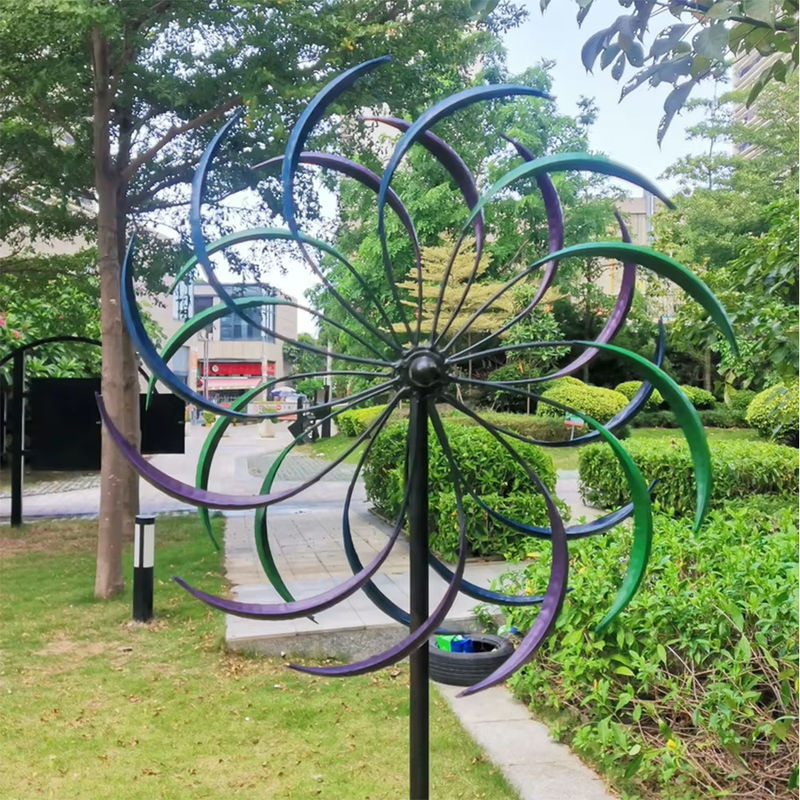 APWIKOGER Kinetische Windmühle aus Metall als rotierende 3D Skulptur für Garten und Hof - Bild 2