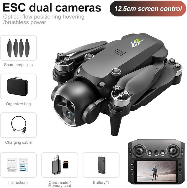 LYZRC M7 PRO Drohne 2026 mit 8K Dual-Kamera, intelligente Hindernisvermeidung, bürstenloser Antrieb und 5G WIFI in Schwarz inklusive 2 Akkus - Bild 1