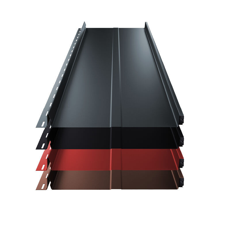 Stehfalz Terrano Dach und Wand Profil von Blachotrapez GmbH aus Aluminium mit Prägung und Schutzfolie, Farbe: Mehrfarbig, Breite: 31,6 cm, Materialstärke: 0,60 mm - Bild 1