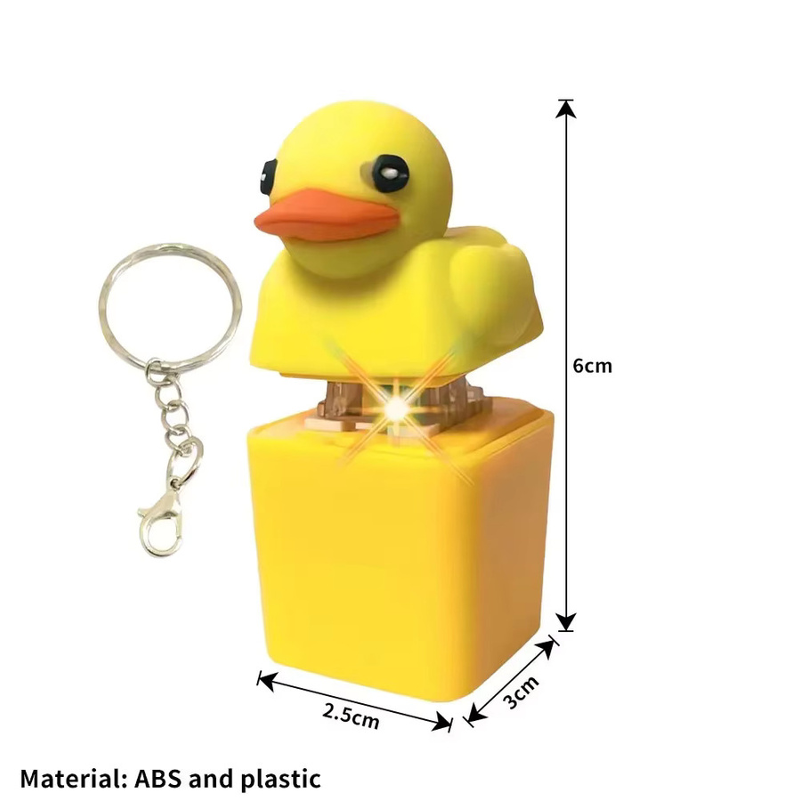 Gelber Enten-Schlüsselanhänger, Aufladbar, Sound & LED-Lichter, Unisex - Bild 3