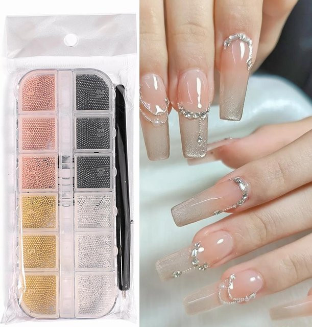 MAFANAILS Nagel-Charms 3D-Mix-Farb-Mini-Kaviarperlen, Glänzend, mit Magnetstift - Bild 1