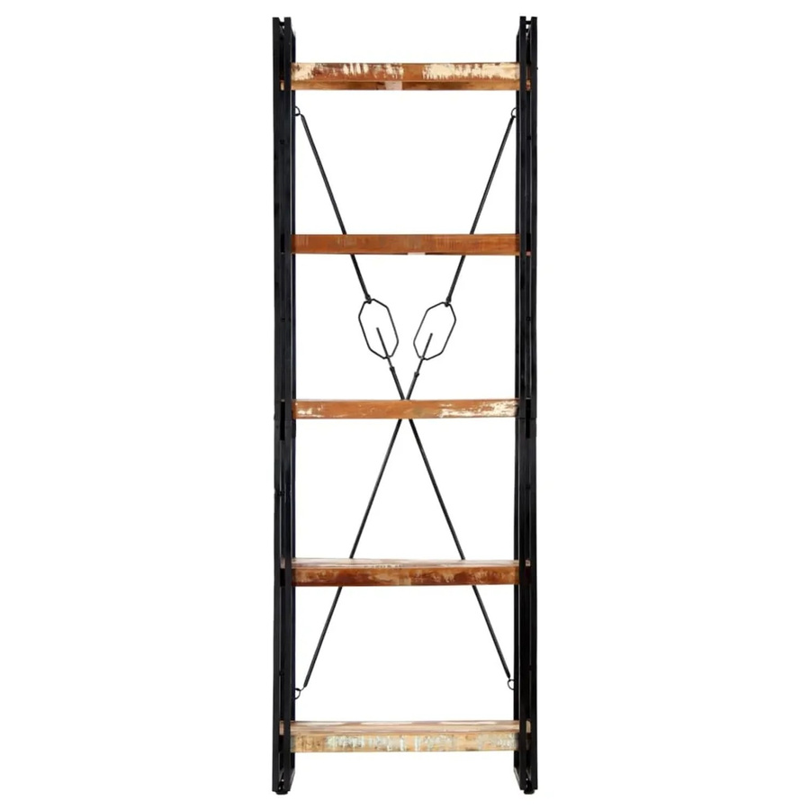 vidaXL Bücherregal im Industrial Design mit 5 Fächern aus Holz und Metall in Braun, B/T/H: 60 x 30 x 180 cm - Bild 2