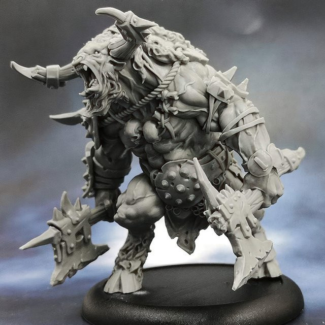 ZKBOZK Berserk Minotaur Bullhead Monster Warrior, Harzmodellfigur, Fantasy, 55 mm, unmontierter und unbemalter Bausatz - Bild 1