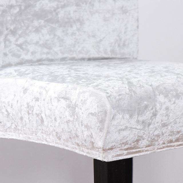 Housmife Samt-Stuhlhussen in Weiß für Sessel und Armchairs, einfarbige Sitzbezüge aus Stretch-Polyester und Elasthan - Bild 1