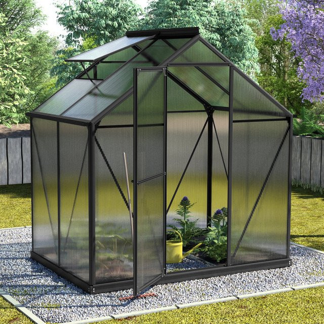Vitavia Gewächshaus Triton 2500 Schwarz 2,5 m² inkl. Stahlfundament und 6 mm HKP-Verglasung - Bild 1