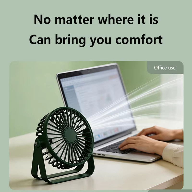 Lenovo USB Schreibtischventilator Mini-Ventilator mit 360-Grad-Rotation in Weiß und Grün - Bild 3