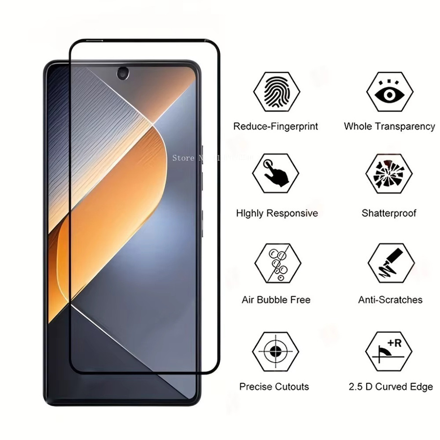 2 Stück Xiaomi Poco M8 Serie Displayschutz aus gehärtetem Glas, 3D gebogen, 9H kratzfest, transparent - Bild 3