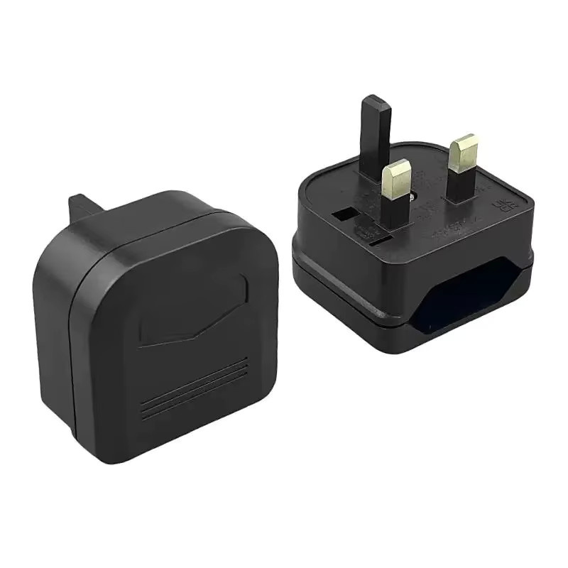 Mosizave Reiseadapter von EU-Stecker auf UK SG MY Typ-G mit 5A-Sicherung in Schwarz und Weiß - Bild 3