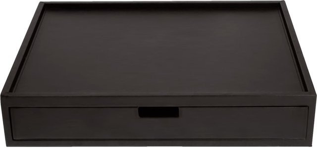 PULSIVA Willkommenstablett Hotel Charme XL mit Schublade, schwarz, B: 33 cm, T: 40 cm, H: 8 cm - Bild 1