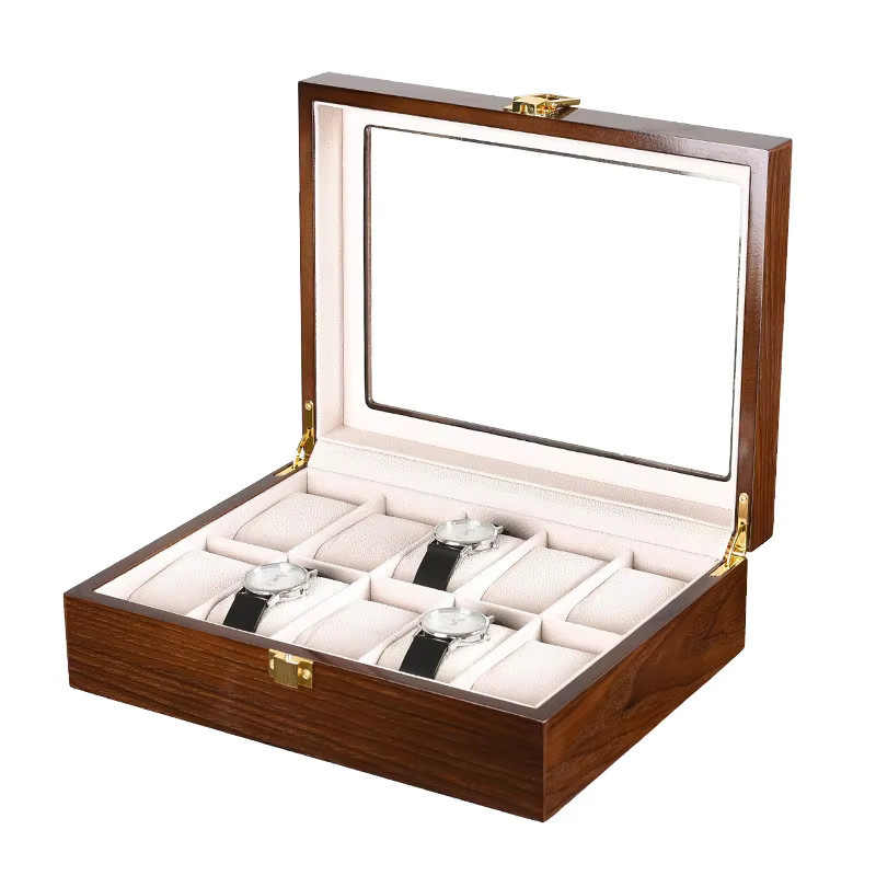 Uhrenbox, braune Kaffee-Holzmaserung, Unisex - Bild 2