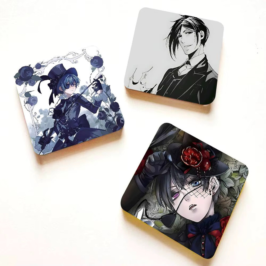 B-Black B-Butler Acryl-Kühlschrankmagnet-Set, quadratische selbstklebende Dekomagnete in Schwarz - Bild 2