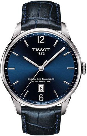 Tissot Armbanduhr Automatik, Edelstahlgehäuse, 42 mm, Lederarmband, Blau - Bild 1