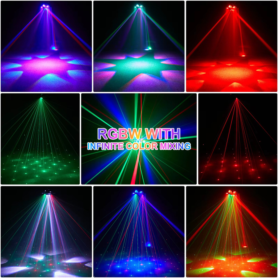 Yiflamefly Moving Head Beam Light 150W RGBW Laser Bühnenbeleuchtung Schwarz - Bild 3